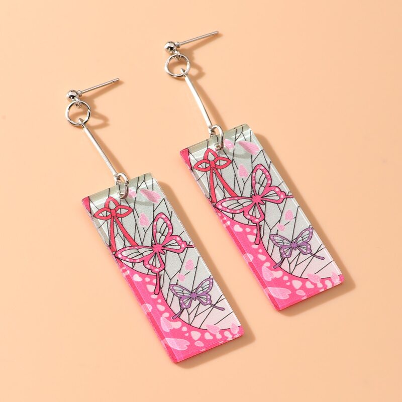 

Butterfly Graphic Drop Earrings, Multicolor