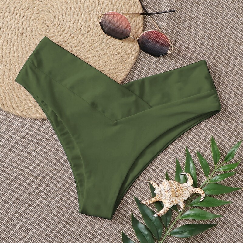 

High Cut Bikini Panty, Dark green