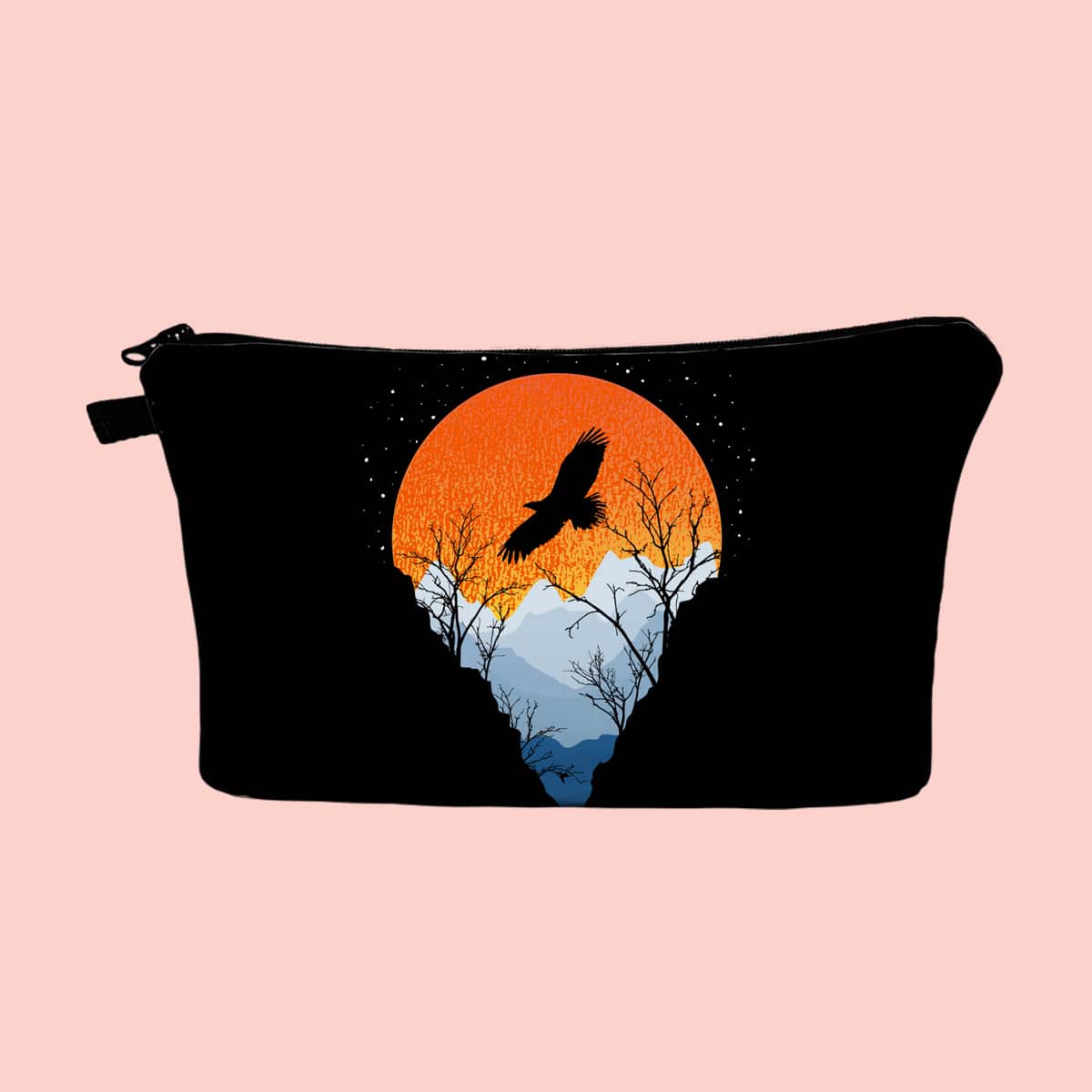 

Eagle Pattern Zipper Makeup Bag, Black