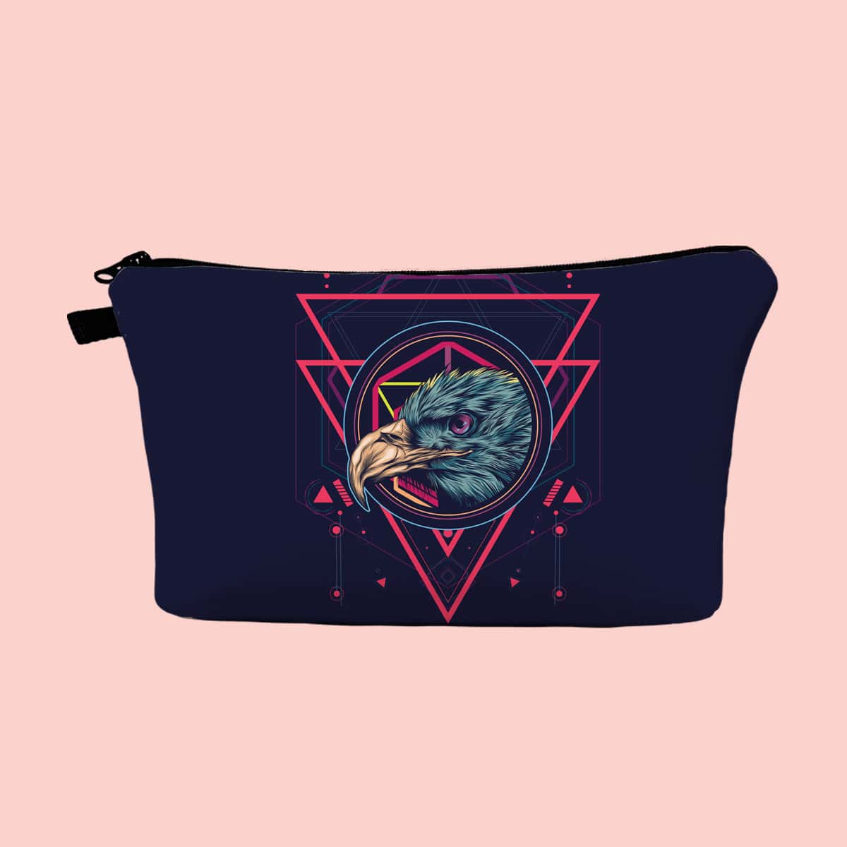 

Eagle Pattern Zipper Makeup Bag, Navy blue