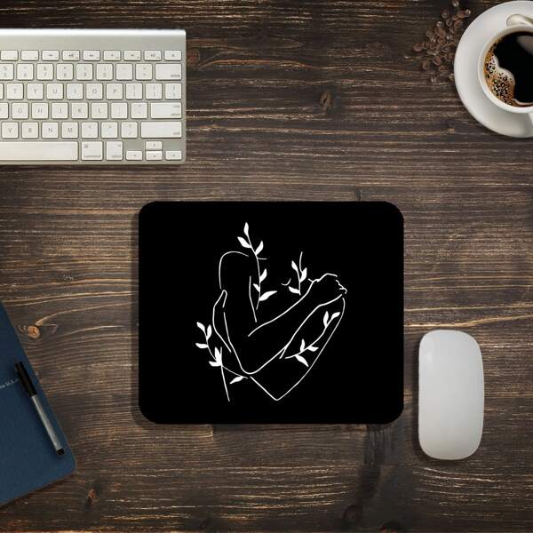 

Line Art Mouse Pad, Black
