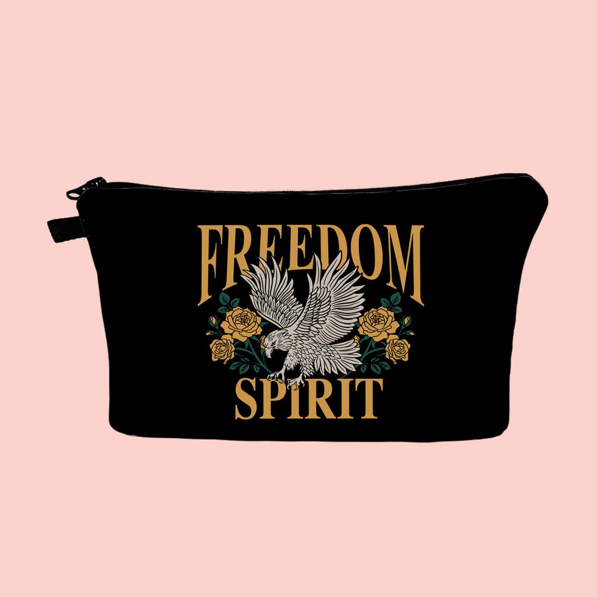 

Eagle Pattern Zipper Makeup Bag, Black