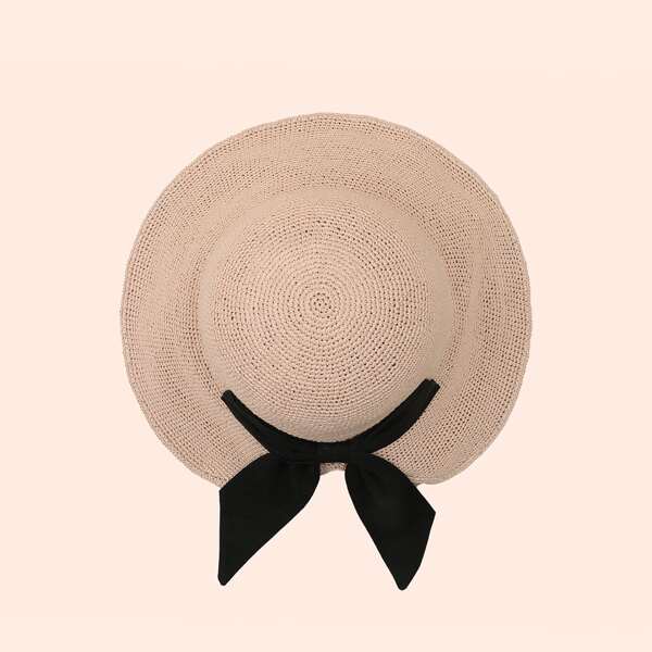 

Bow Decor Sun Hat, Khaki