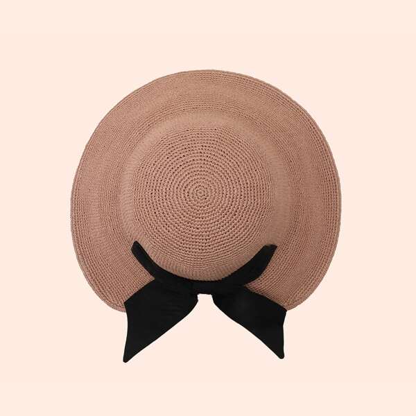 

Bow Decor Sun Hat, Khaki
