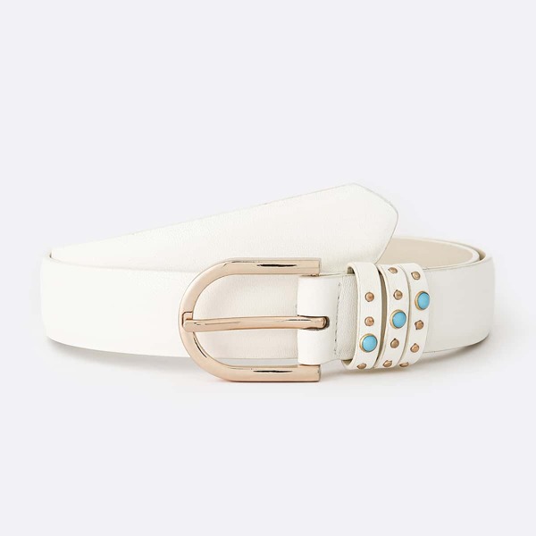 

Metal Buckle Belt, White