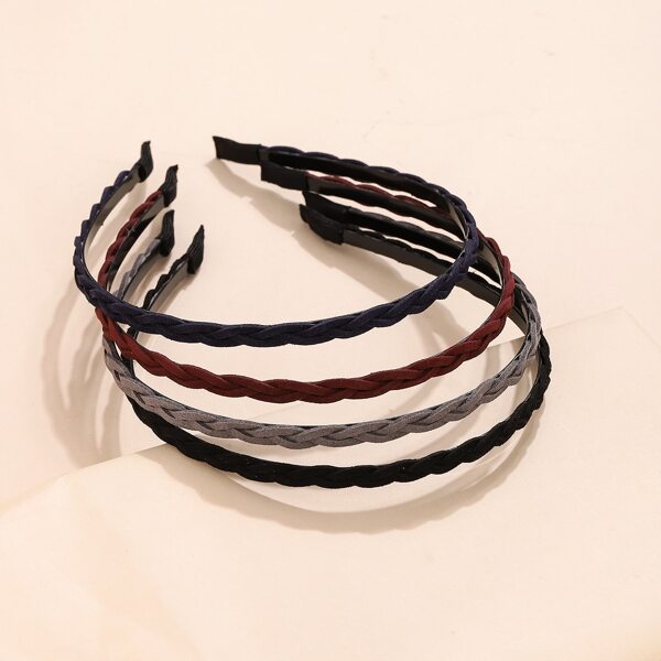 

4pcs Solid Hair Hoop, Multicolor