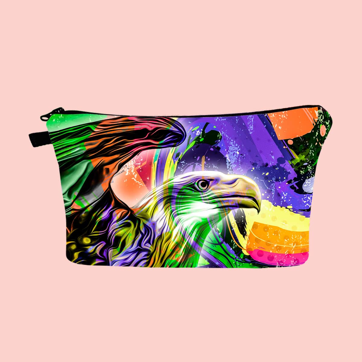 

Eagle Pattern Zipper Makeup Bag, Multicolor