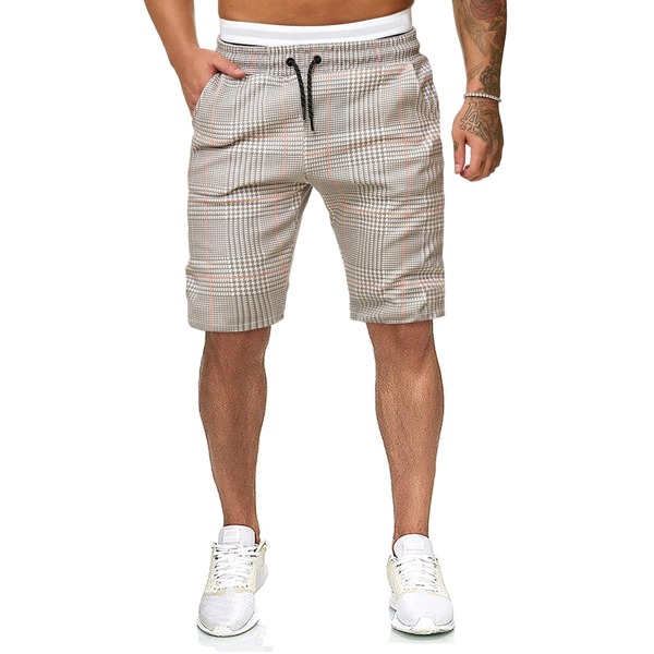 

Men Plaid Drawstring Bermuda Shorts, Multicolor