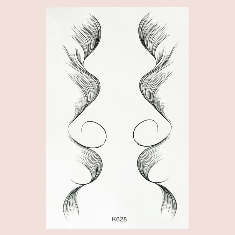 

1sheet Hairline Edge Tattoo Sticker, Black