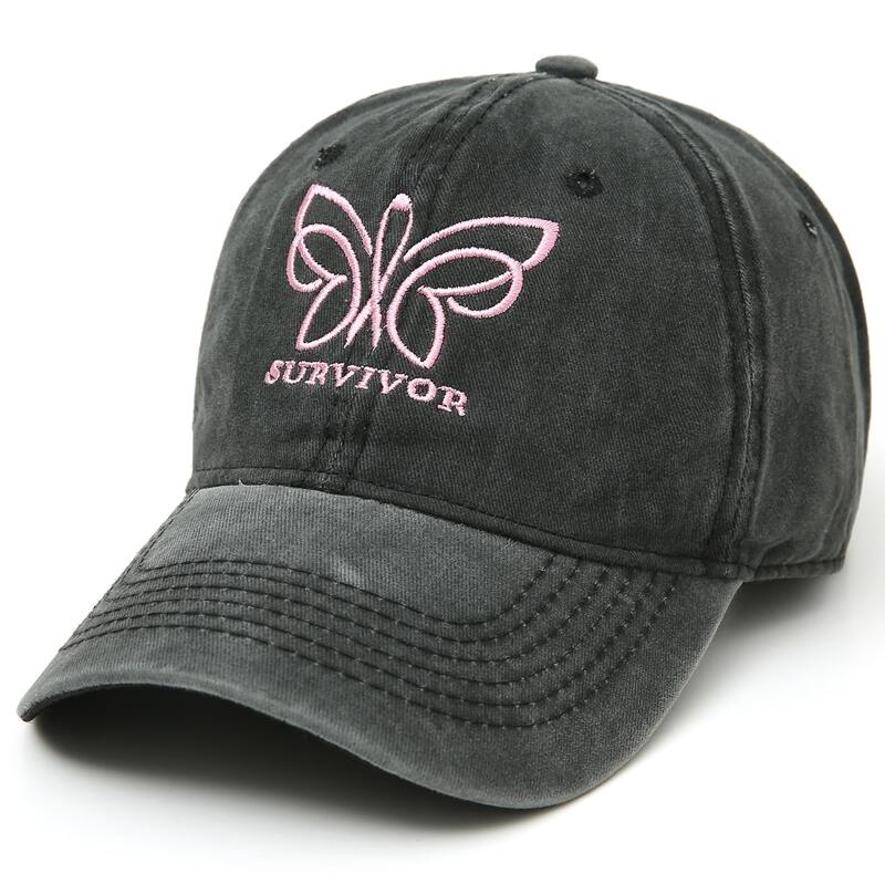 

Guys Butterfly Embroidery Baseball Cap, Black