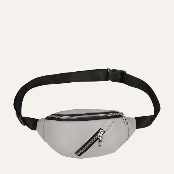 

Zip Front Fanny Pack, Grey