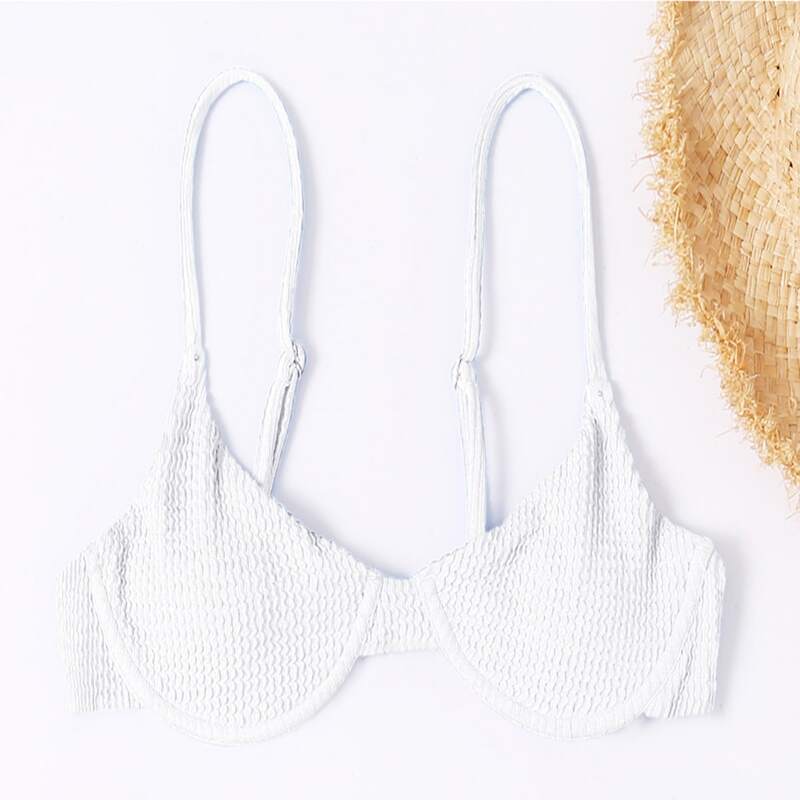 

Solid Underwire Bikini Top, White