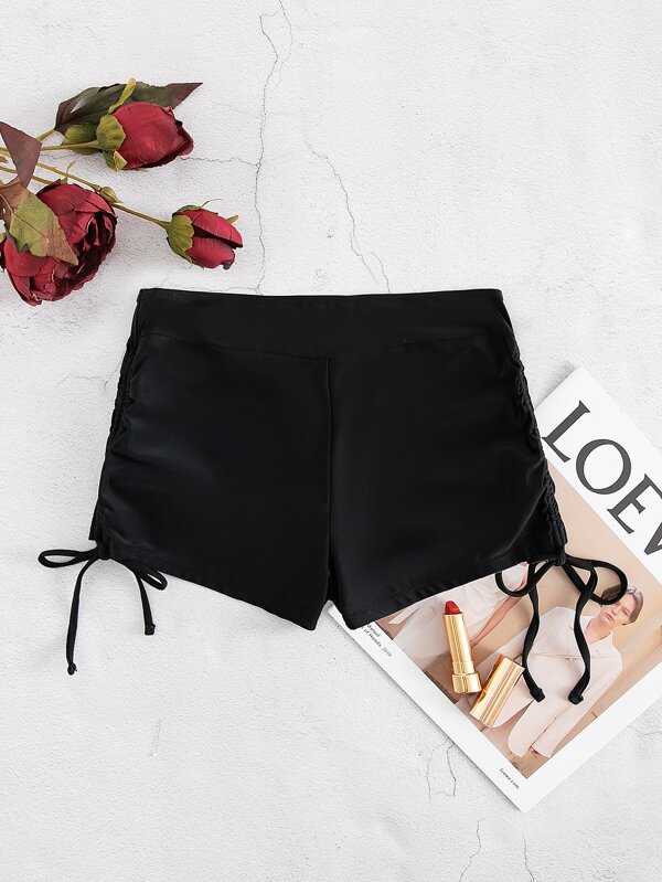 SHEIN Swim Summer Beach Drawstring Side Bikini Shorts