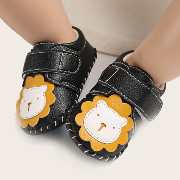 

Baby Boy Cartoon Patch Flats, Black