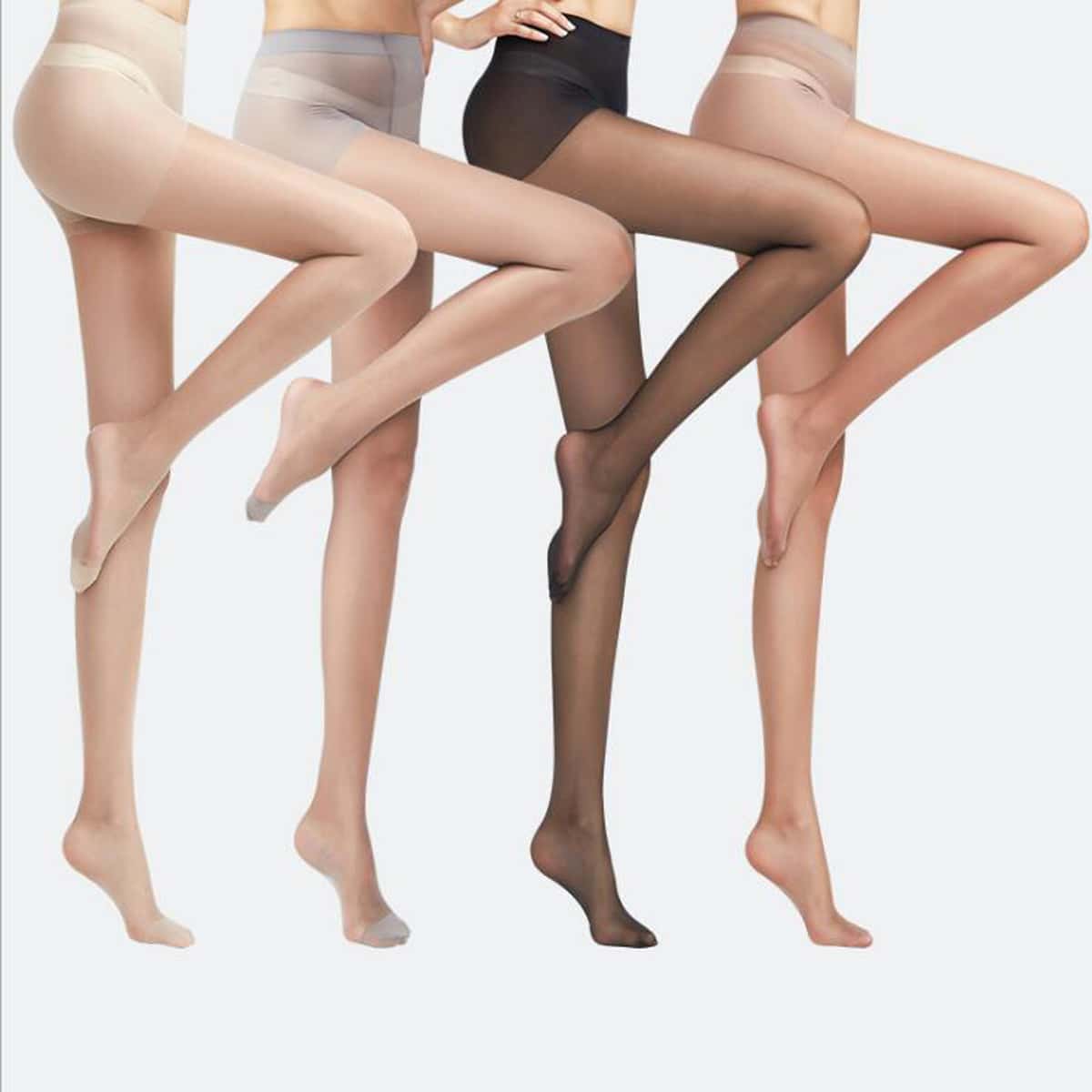 

4pairs Plain Tights, Multicolor