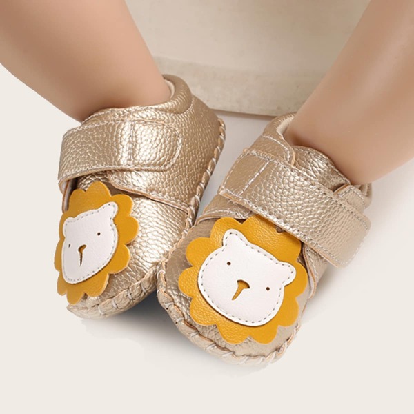 

Baby Boy Cartoon Patch Flats, Gold