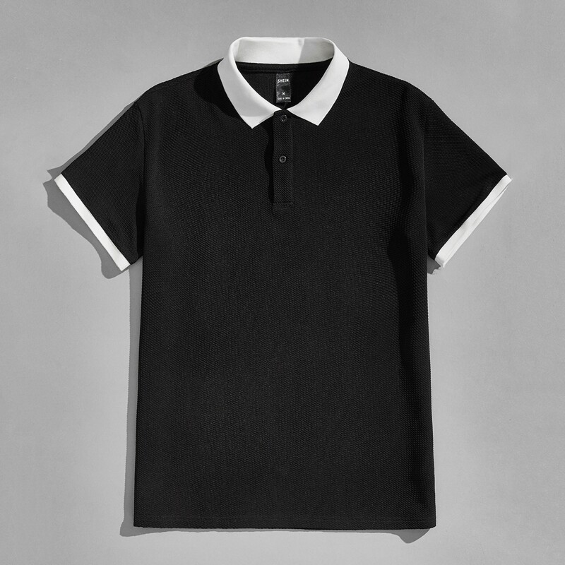 

Guys Colorblock Trim Polo Shirt, Black