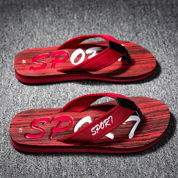 

Men Letter Graphic Flip Flops, Red