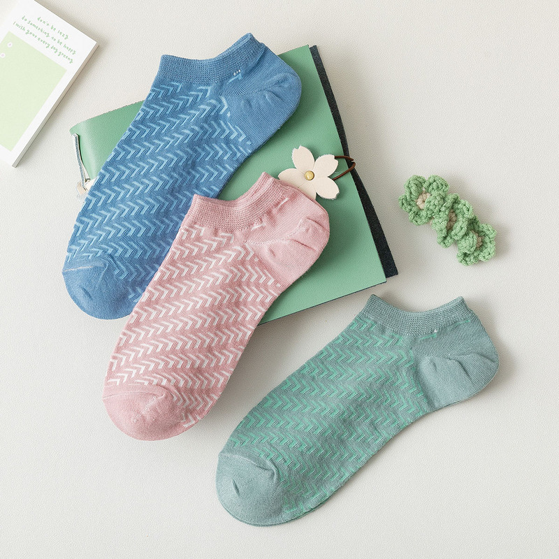 

3pairs Graphic Ankle Socks, Multicolor