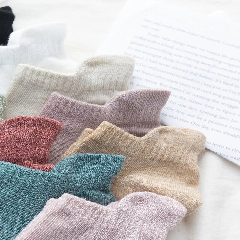 

10pairs Simple Ankle Socks, Multicolor