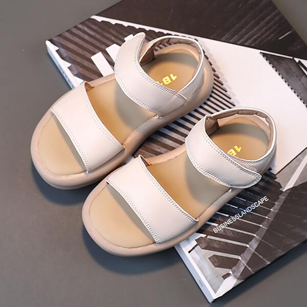 

Toddler Girls Minimalist Velcro Strap Sandals, Beige