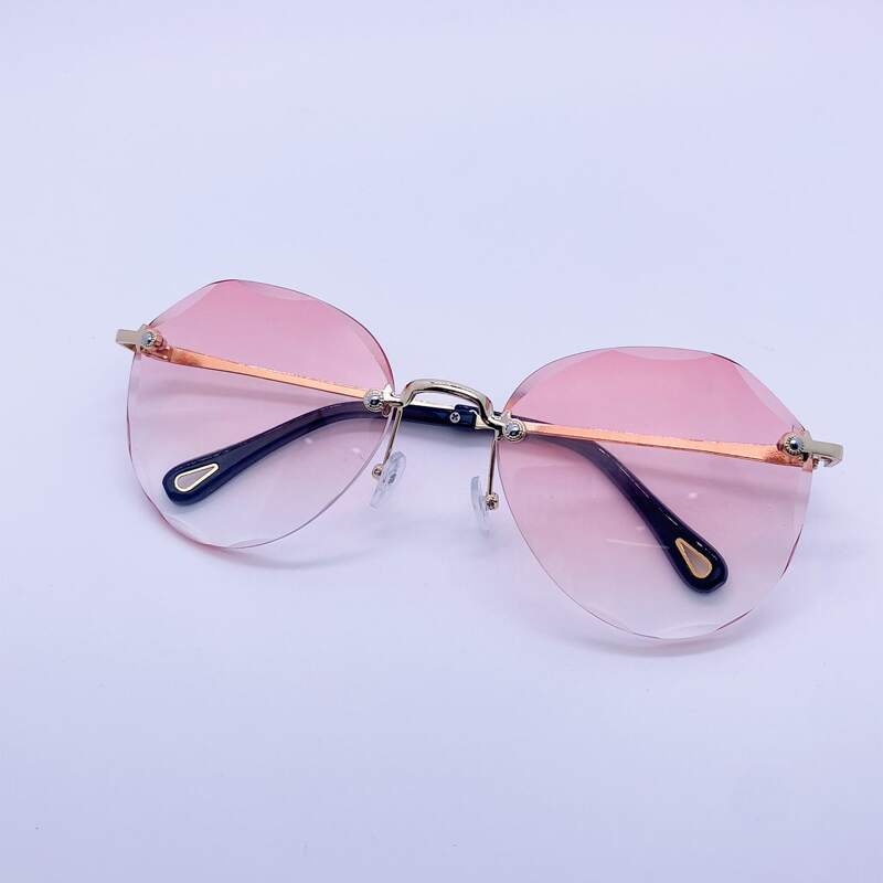 

Rimless Tinted Lens Sunglasses, Baby pink