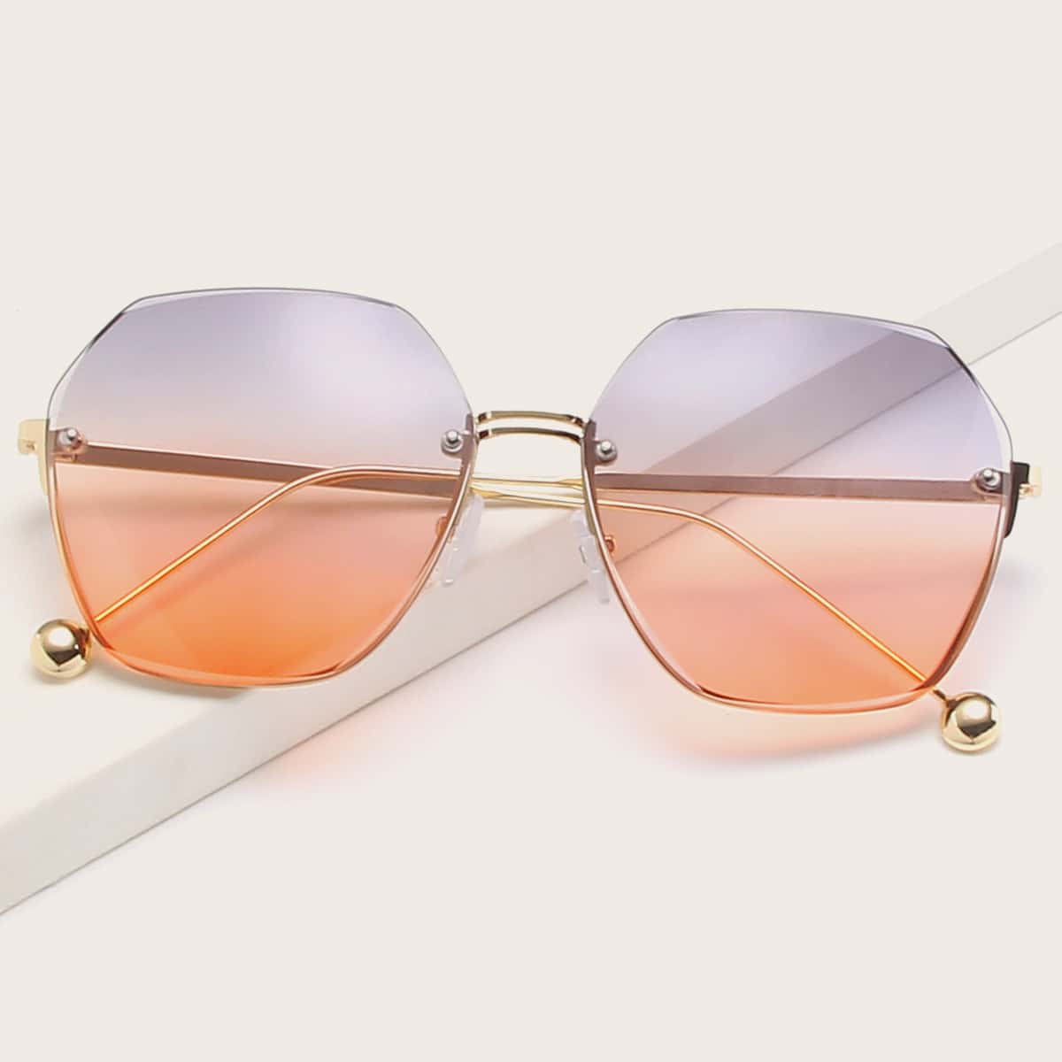 

Rimless Tinted Lens Sunglasses, Multicolor