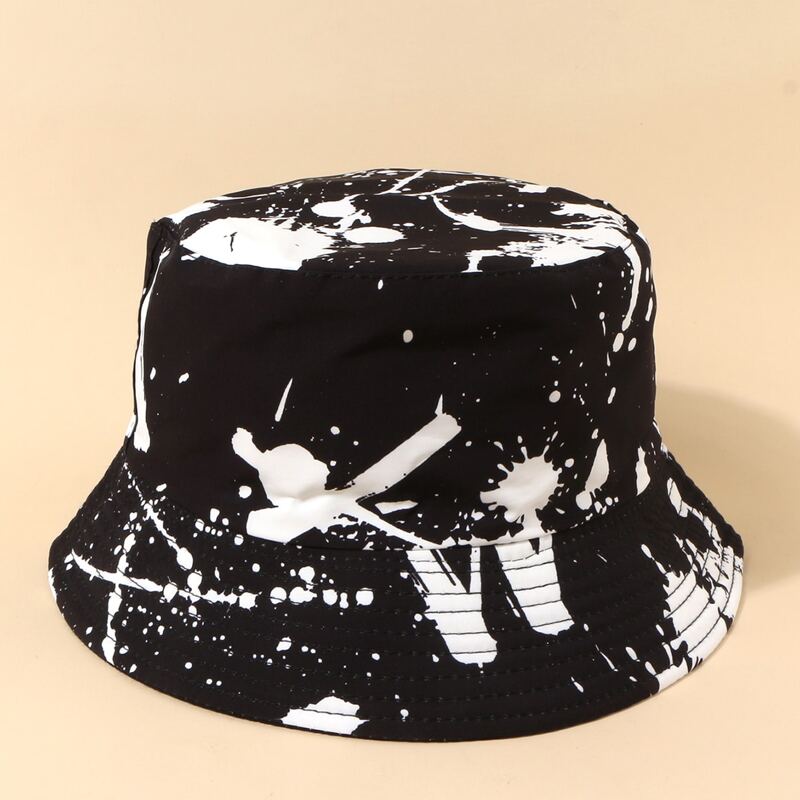 

1pc Ink Print Bucket Hat, Black