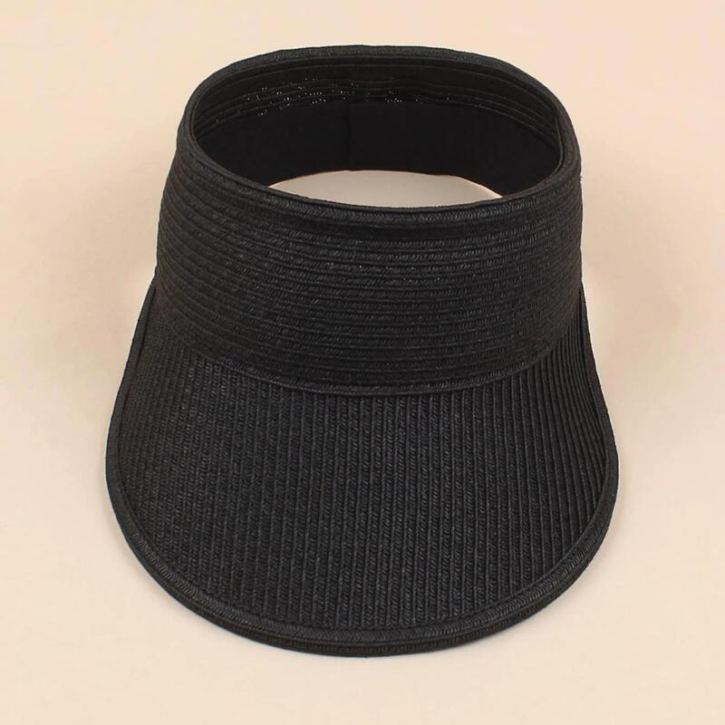

1pc Plain Visor Hat, Black
