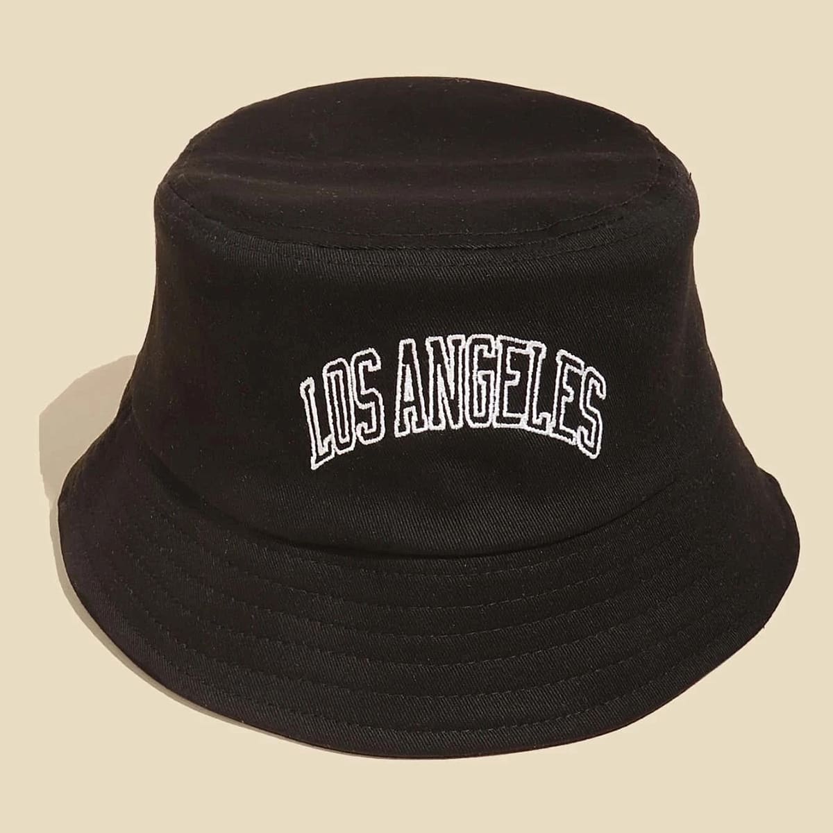 

Letter Embroidery Bucket Hat, Black