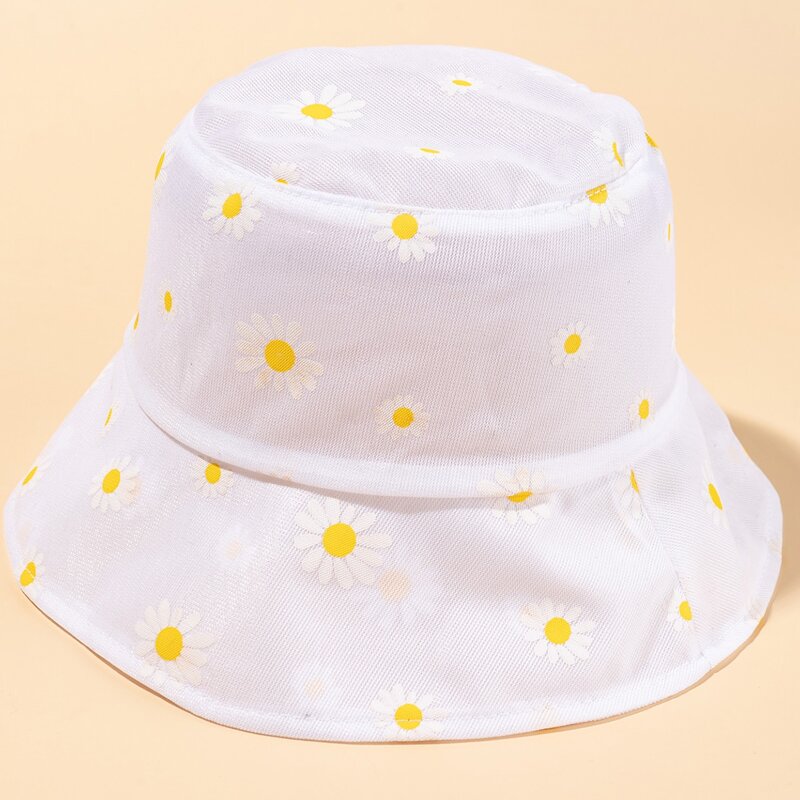 

Flower Graphic Bucket Hat, White