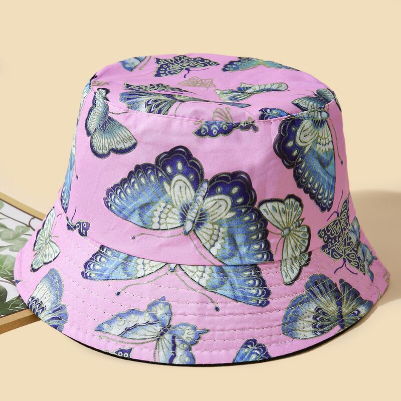 

Butterfly Reversible Bucket Hat, Purple