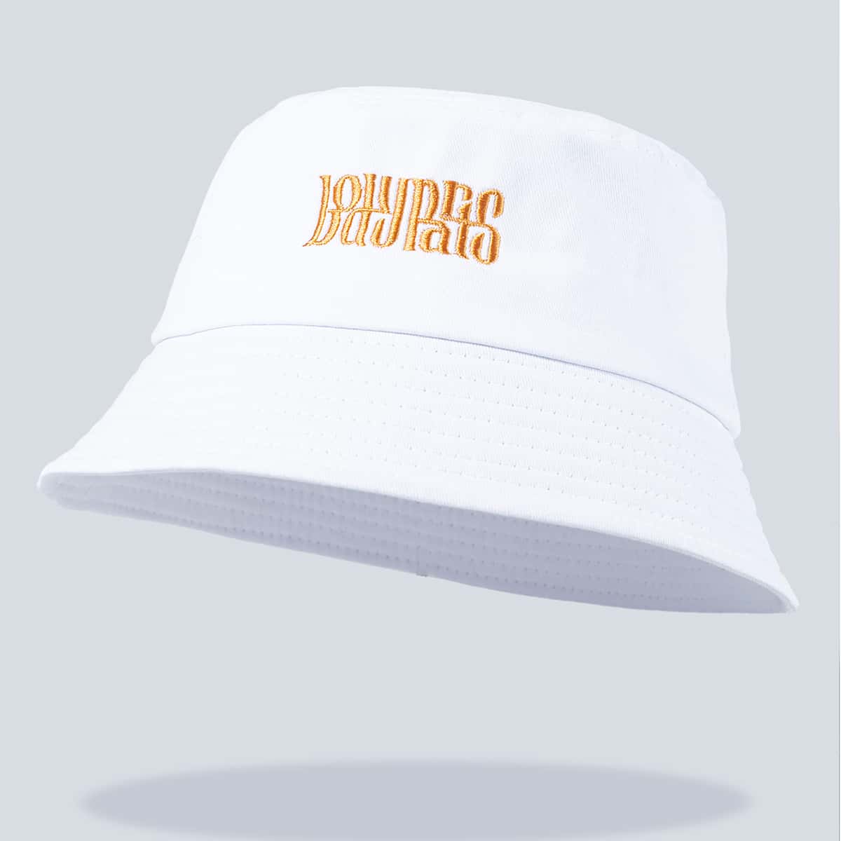 

Letter Embroidery Bucket Hat, White