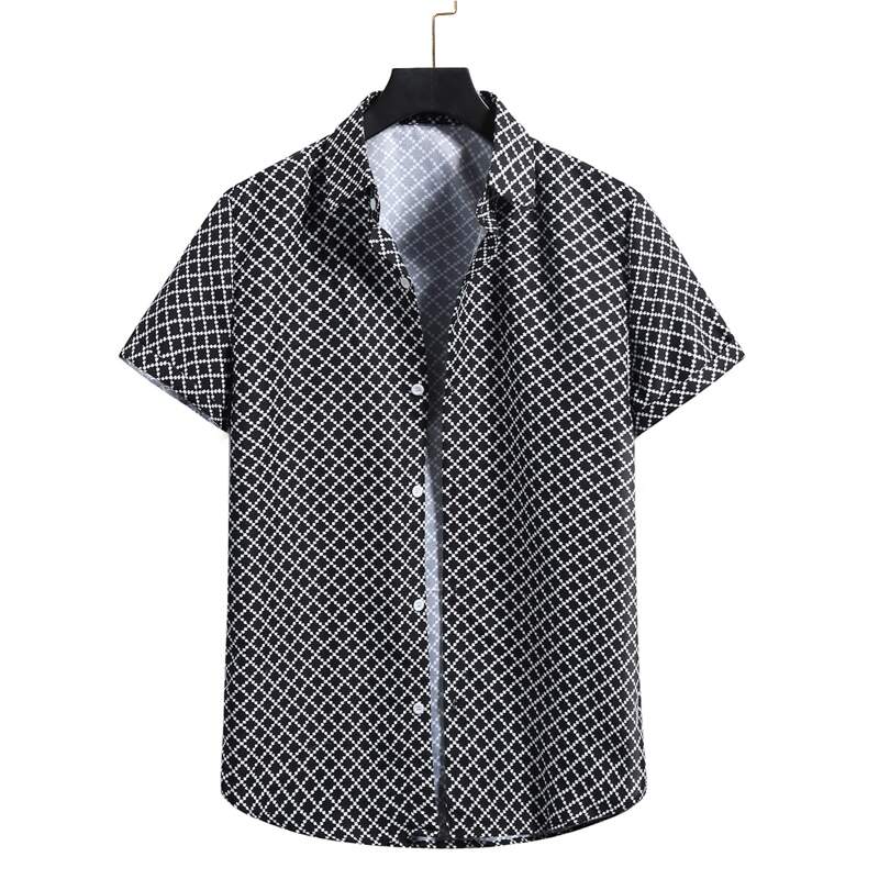 

Guys Plaid Button Front Shirt, Black