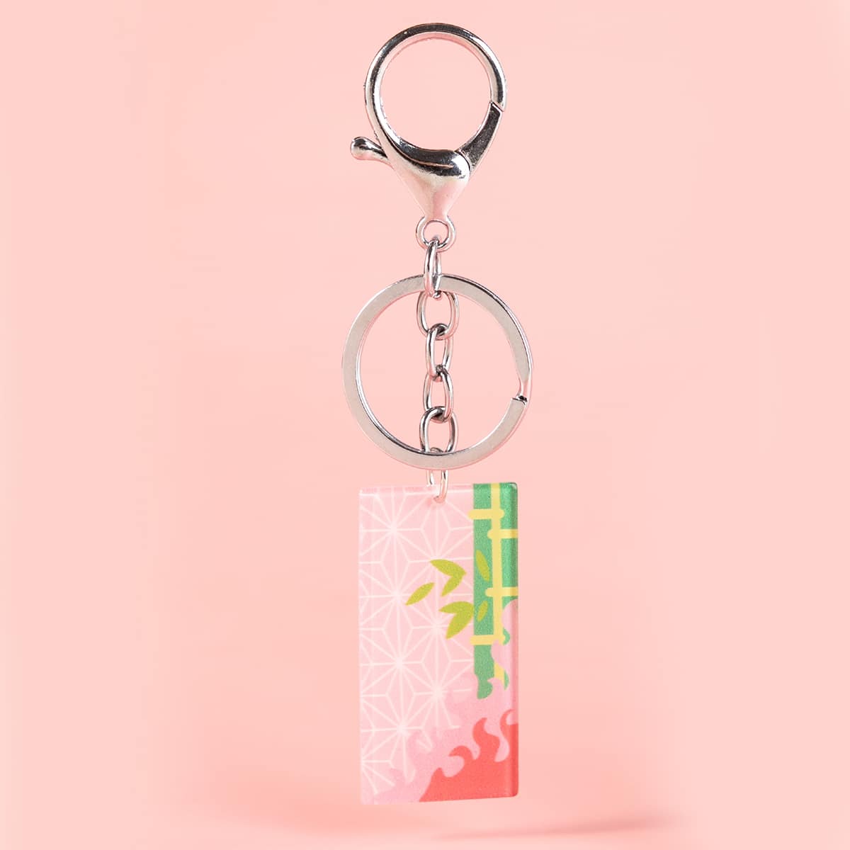 

Graphic Pendant Keychain, Pink
