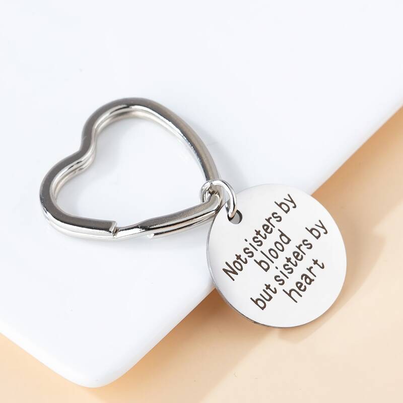 

Slogan Friendship Keychain, Silver