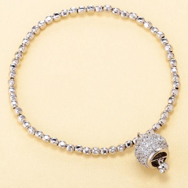 

Zircon Charm Bracelet, Silver