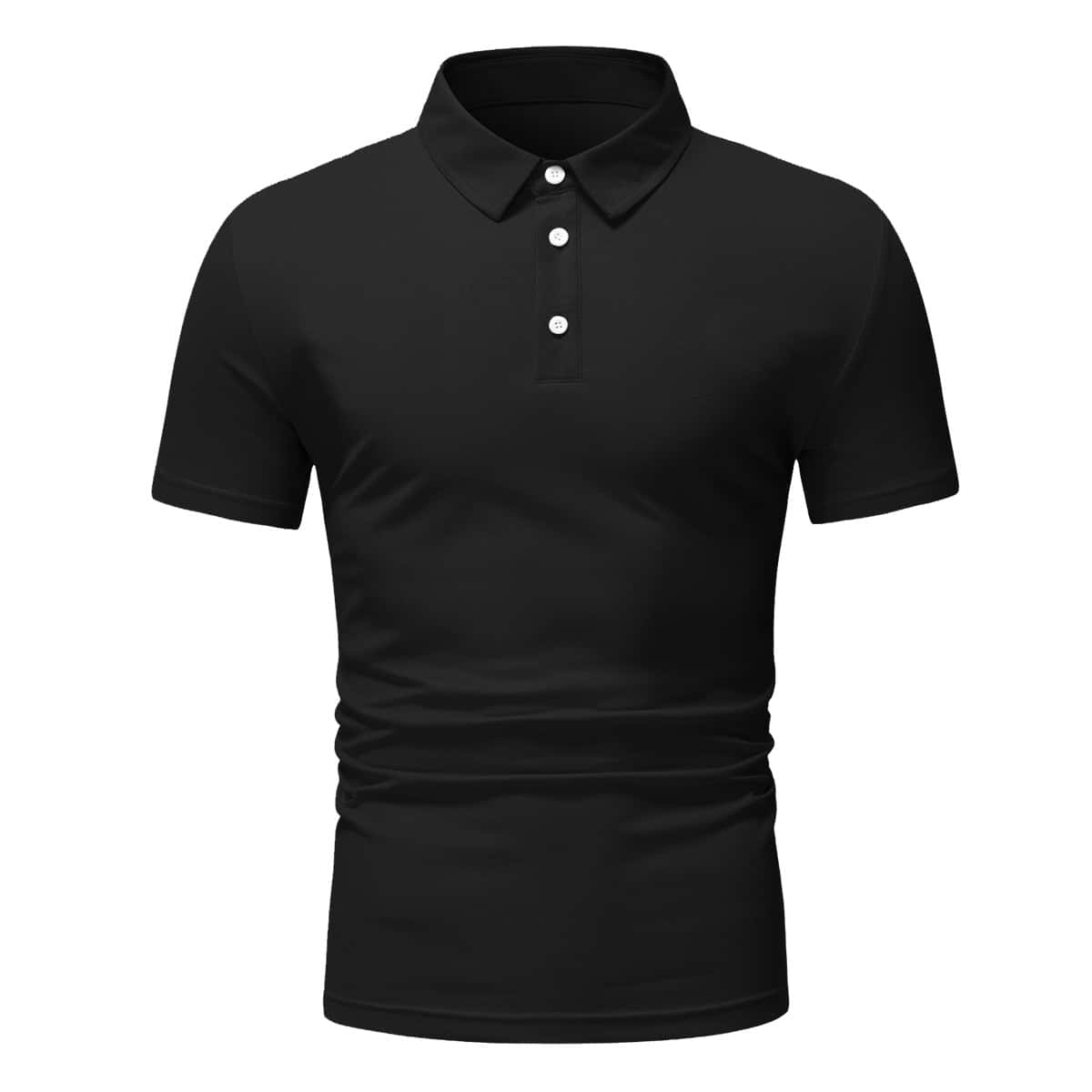 

Guys Solid Half Button Polo Shirt, Black