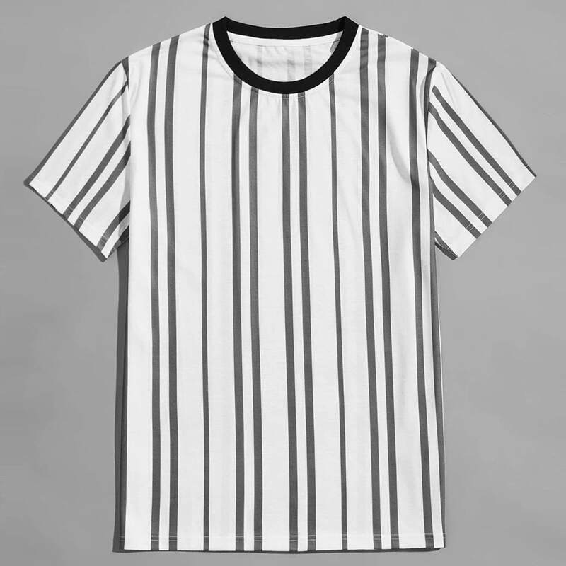 

Guys Striped Tee, White