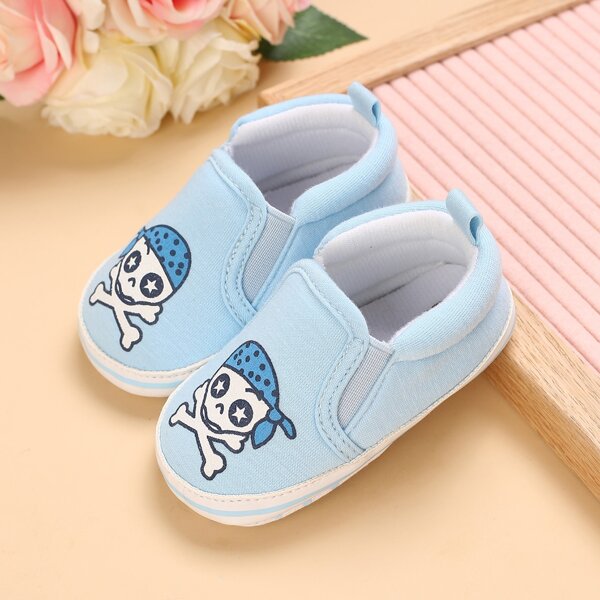 

Baby Boy Skull Graphic Flats, Baby blue