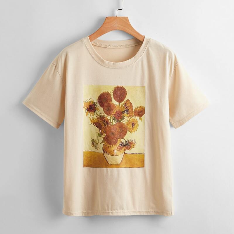 

Sunflower Graphic Tee, Apricot