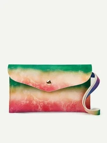 Ombre Flap Clutch Bag - Multicolor - View 1