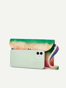 Ombre Flap Clutch Bag - Multicolor - View 4