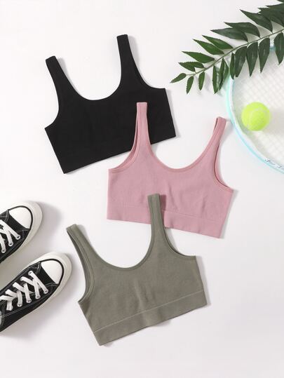 3 قطع حمالة صدر رياضية مبطنه داعمه خفيفه