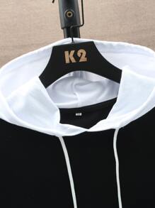 Manfinity Hypemode Men 2pcs Drawstring Hooded Tee, Short Sleeve Hoodie