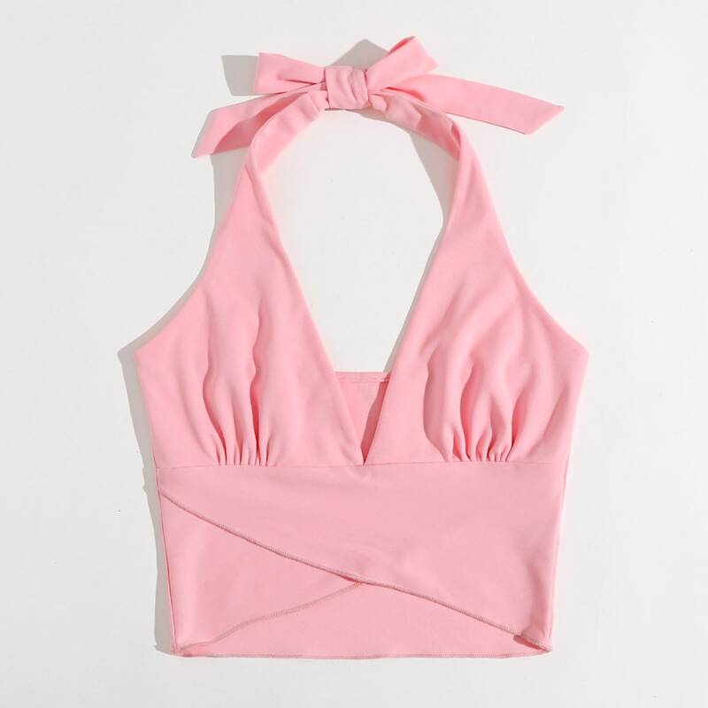 

Solid Halter Top, Baby pink