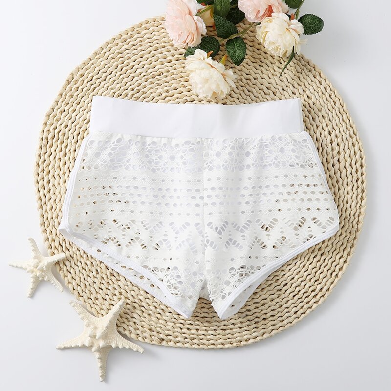 

Hollow Out Bikini Shorts, White