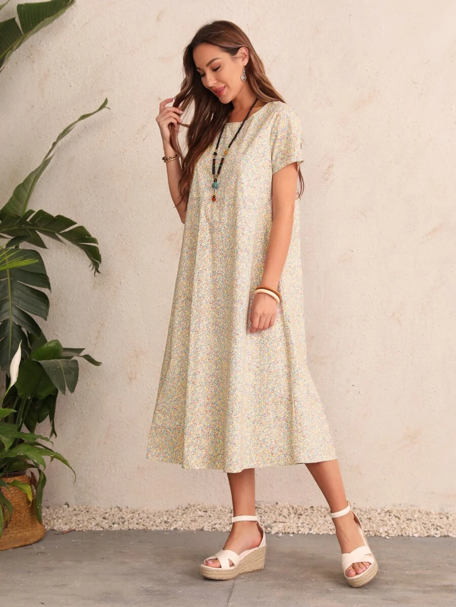 EMERY ROSE Vestido Tipo Túnica Floral - Multicolor - Ver 1