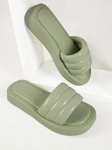 Sandalias de punta cuadrada falso - verde menta - Ver 1