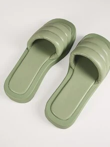 Sandalias de punta cuadrada falso - verde menta - Ver 4